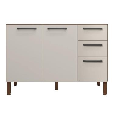 Imagem de Balcão com Tampo e 2 Portas Riga Nogueira Off White