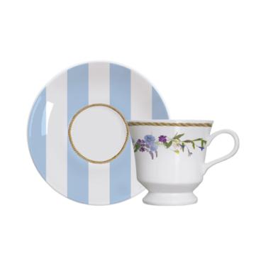 Imagem de Conjunto De Xícaras Para Café Com Pires Em Porcelana Floral Chic Com 12 Peças 80ml Germer