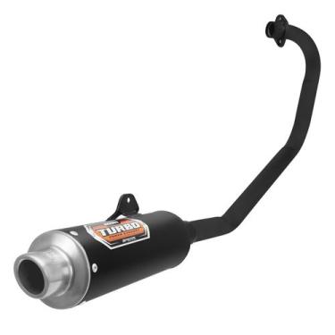 Imagem de Escapamento Pro Tork Mini Turbo Moto Honda Titan 160 2023 Curva Preta,