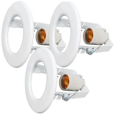 Imagem de Kit 3 Spots Brancos de Embutir para 1 lâmpada Foco Fixo - CM GLASS - C