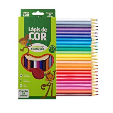 Imagem de Lápis de cor Leo & Leo sextavado com 24 cores