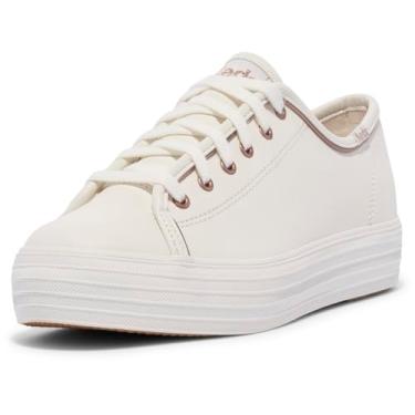 Imagem de Keds Tênis feminino Triple Kick Chambray, Branco/ouro rosa, 34