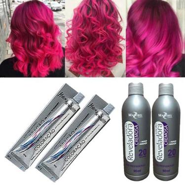 Imagem de Kit Rosa Pink 02 Coloração e 02 OX 20 Vol. Mairibel/Hidraty - Mairibel