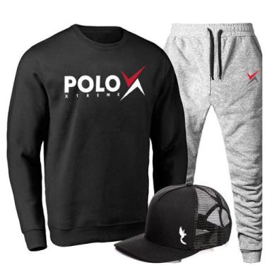 Imagem de Kit Conjunto Moletom + Boné Masculino Conforto Dia a Dia - Polo Blu, M
