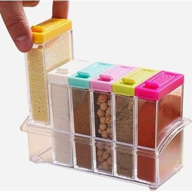 Imagem de Porta Temperos, Porta Condimentos, Armazenamento de Acrilico com Tampa