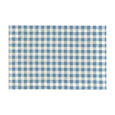 Imagem de Kit Jogo Americano Páscoa Coelho Colorido - MILLENIADECOR, XADREZ AZUL