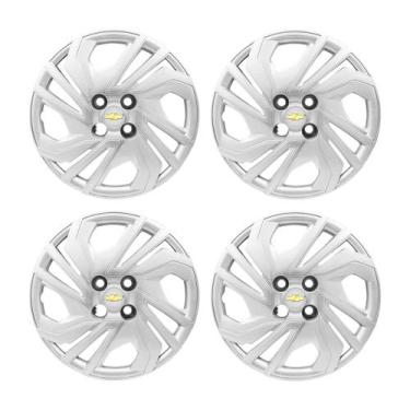 Imagem de Jogo Calota Aro 14 Prata Onix 2023 2024 Emblema Resinado - GFM, Emblem