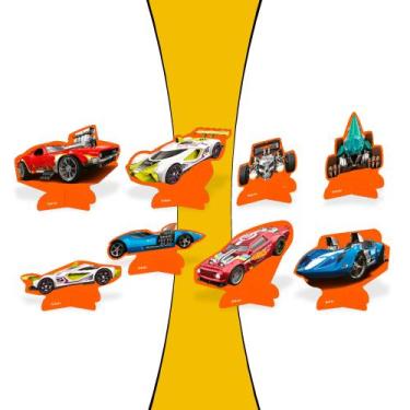 Imagem de 8 Display de mesa Decoração Hot Wheels Festa Aniversário - Festcolor