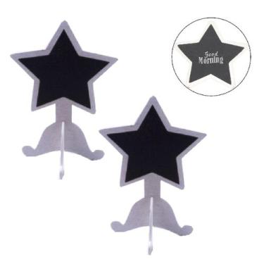Imagem de 2 Mini Lousa Porta Recado Em Estrela Madeira MDF Decorativo - Floripa