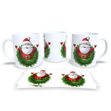 Imagem de Canecas de Porcelana Personalizadas Papai Noel 4 - Estampa Sublimada, 