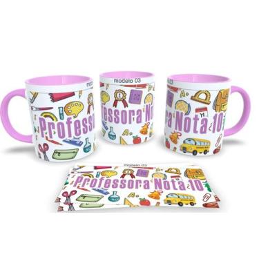 Imagem de Canecas Rosa Personalizadas dia dos Professores - Estampa Sublimada, M