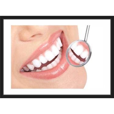 Imagem de Quadro Decorativo Dentista Odontologia Consultórios Dentes Sorriso Com