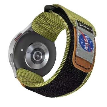 Imagem de Feita para Galaxy Watch 6/Galaxy Watch 5, Galaxy Watch 6 Classic/5 Pro, pulseira esportiva de couro de nylon resistente licenciada pela NASA com design de laço trançado para pulseiras de relógio de 20