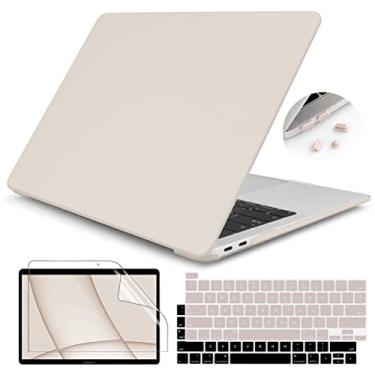 Imagem de Teryeefi para Macbook Pro 13" Case 2016-2022 Modelo de Lançamento A2338 M1 M2 A2289 A2251 com Barra de Toque, Capa Dura de Plástico Fosco Emborrachado com Capa de Teclado e Protetor de Tela, Rock Ash