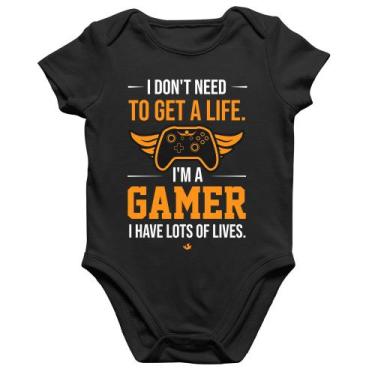 Imagem de Body Bebê Algodão I'm a gamer, I have lots of lives - Foca na Moda, Pr