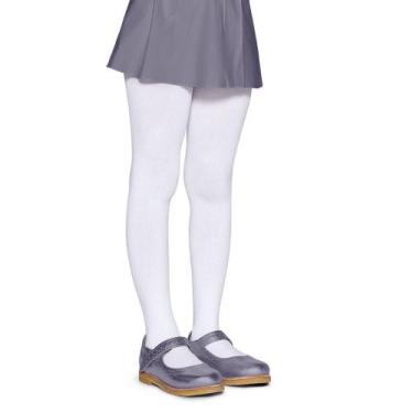Imagem de Meia Calça Infantil Fio 80 Menina Branca  Lupo Original Lobinha Kids, 