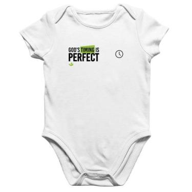 Imagem de Body Bebê Algodão God's timing is perfect - Foca na Moda, Branco, GG
