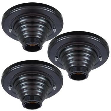 Imagem de Plafon Preto Popular Tipo PL Para 1 Lampâda  todos Ambientes - CM GLAS