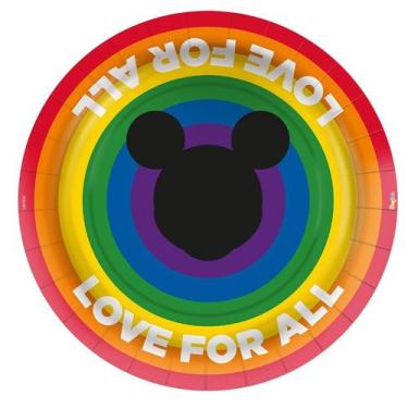 Imagem de Prato de Papel Festa Mickey Arco-Íris - 12 unidades - Regina -
