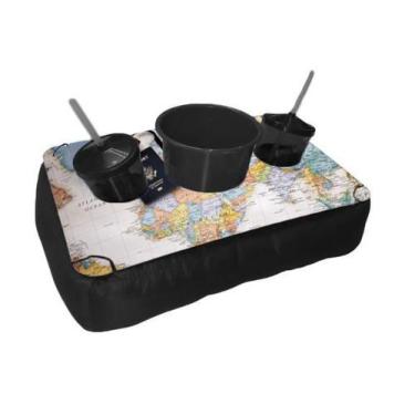 Imagem de Almofada Bandeja Pipoca Balde e 2 Copos Personalizado Mapa Mundi - Del