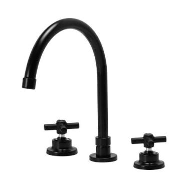 Imagem de Torneira Misturador Banheiro Lavatório Luxo Preto Metal C62 - Furkin