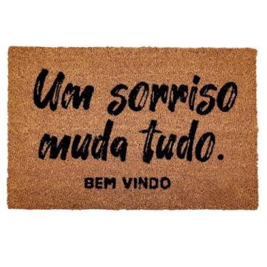 Imagem de Capacho Antiderrapante Fibra de Coco Sorriso Tuut 40x60