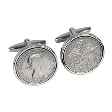 Imagem de Abotoaduras inglesas de 15 centavos 1955 - abotoaduras genuínas da Inglaterra - 100% de satisfação - em caixa de presente