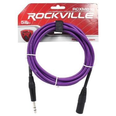Imagem de Rockville Cabo TRS RCXMB10P 3,5 m macho REAN XLR para 1/4" roxo 100% cobre (RCXMB10-P)