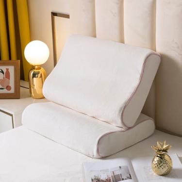 Imagem de Capa de travesseiro de látex de algodão estilo fronhas, branco, 30x50cm, roupa de cama de cor sólida, protetor de travesseiro macio para dormir