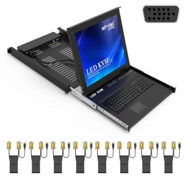 Imagem de MT-VIKI Montagem Em Rack de 8 Portas Kvm Sobre Acesso Remoto Ip, Console Ip Kvm com Monitor Lcd de 17 '', 1 Acesso Local e 1 Acesso Remoto, Cabos de 8 Kvm Incluídos