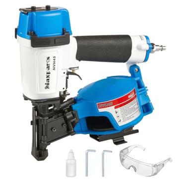 Imagem de Maxparts NVH45 Pregador de telhado de 15 graus para construção de telhado de casa de madeira 7/8 polegadas a 1-3/4 polegadas pregos de bobina de cabeça redonda cor azul claro