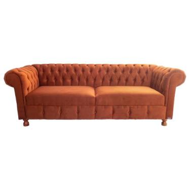 Imagem de Sofá Chesterfield Capitone Luiz XV Suede Cinza 1,80cm - novo encanto, 