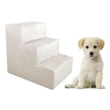 Imagem de Escada Pet para Cães e Gatos Veludo Bege Dal Poz Estofados