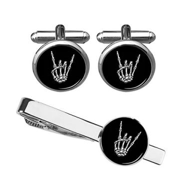 Imagem de Abotoaduras de mão ZUNON Rock X-Ray Crânio Mão Halloween Camisa Abotoaduras & Gravata Aderência Presente de Aniversário Doutor Pai