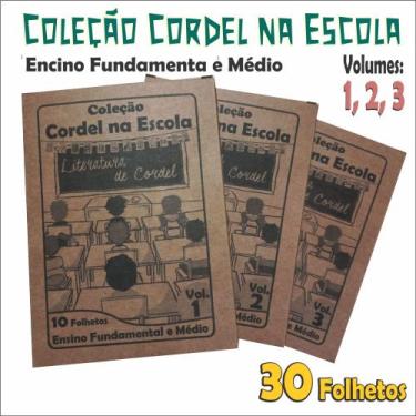 Imagem de Kit livretos de cordel (ensino fundamental e médio) 30 títulos vol.1,2