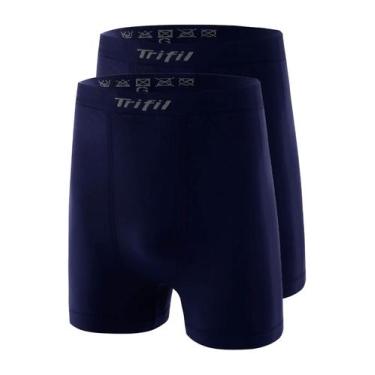 Imagem de Kit com 2 Cuecas Boxer Trifil 4411 Plus Size, Azul marinho, GG1