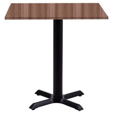 Imagem de Mesa Ômega Ferro Preto 74 cm (Alt) Base em X Tampo MDP Quadrado 60 cm 
