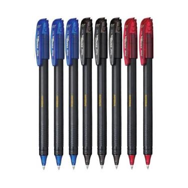 Imagem de Kit 08 Canetas PENTEL Gel Energel Makkuro 0.7mm Ponta Fina (Cores à Es