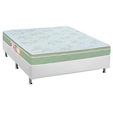 Imagem de Conjunto Box Casal: Colchão Espuma Castor D33 Sleep Max + Base crc Courano White (138x188)