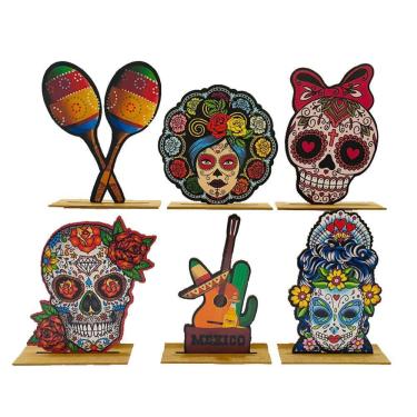 Imagem de Display De Mesa Para Festa Caveira Mexicana Feminina Mdf Und Estilo:4