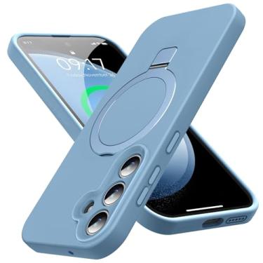 Imagem de KMAMBAG Capa Mag-Ring para Galaxy S23 Plus, silicone líquido [fator hidratante] Capa para celular Exreme macia e fina com suporte [compatível com Mag Safe] para Samsung Galaxy S23 Plus de 6,7