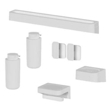 Imagem de Kit Banheiro Ou Branco 7 Peças Eleve: Pratico E Sofisticado