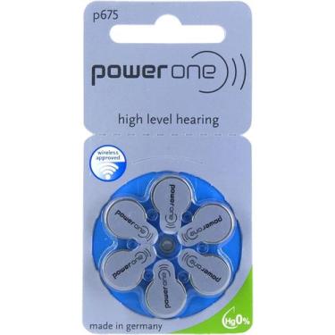 Imagem de Pilha para aparelho auditivo POWER ONE, 10,13,312 e 675, Azul, 675