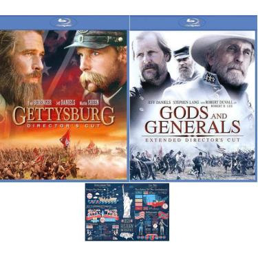 Imagem de Generic Blu-Ray Da Guerra Civil Com Sessão Dupla Gettysburg E Gods & Generals, Inclui Cartão De Informações Sobre A Impresso Em Papel Brilhante