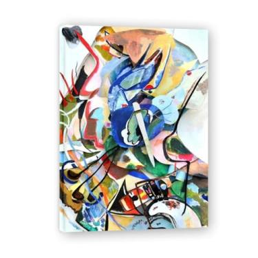 Imagem de Pintura de parede em tela abstrata colorida impressão em tela pôster arte colorida moderna arte abstrata decoração de parede corredor escadas decorações de quarto 70 x 50 cm