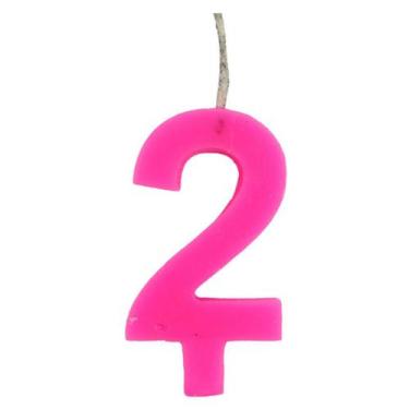 Imagem de Vela Para Aniversário Festa Nº 2 Rosa Grande - 1 Unidade - Festhamires