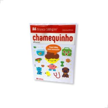 Imagem de Papel Sulfite A4 Chamequinho 180g/m2 60kg Branco 50 Folhas