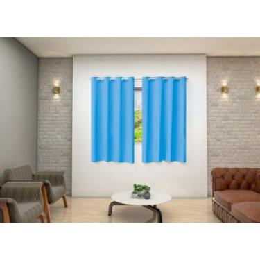 Imagem de Cortina blackout decoração quarto e sala pvc 2,80x1,70m azul - Vitor B