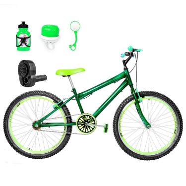 Imagem de Bicicleta Aro 24 Aero + Kit Passeio Verde Escuro