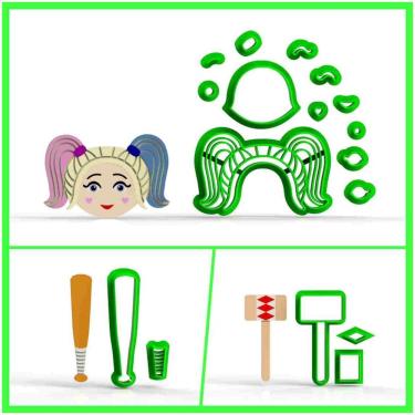 Imagem de Cortador Kit Arlequina - 3 Modelos 6 Cm